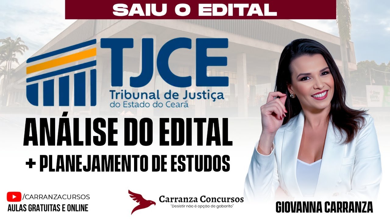 CONCURSO TJCE: AN&Aacute;LISE DO EDITAL | PLANEJAMENTO DE ESTUDOS