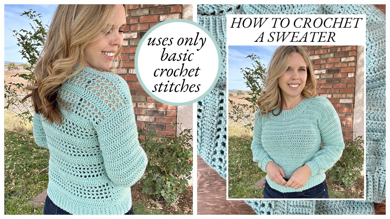 How to Crochet the Simple Eyelet Sweater Pattern
