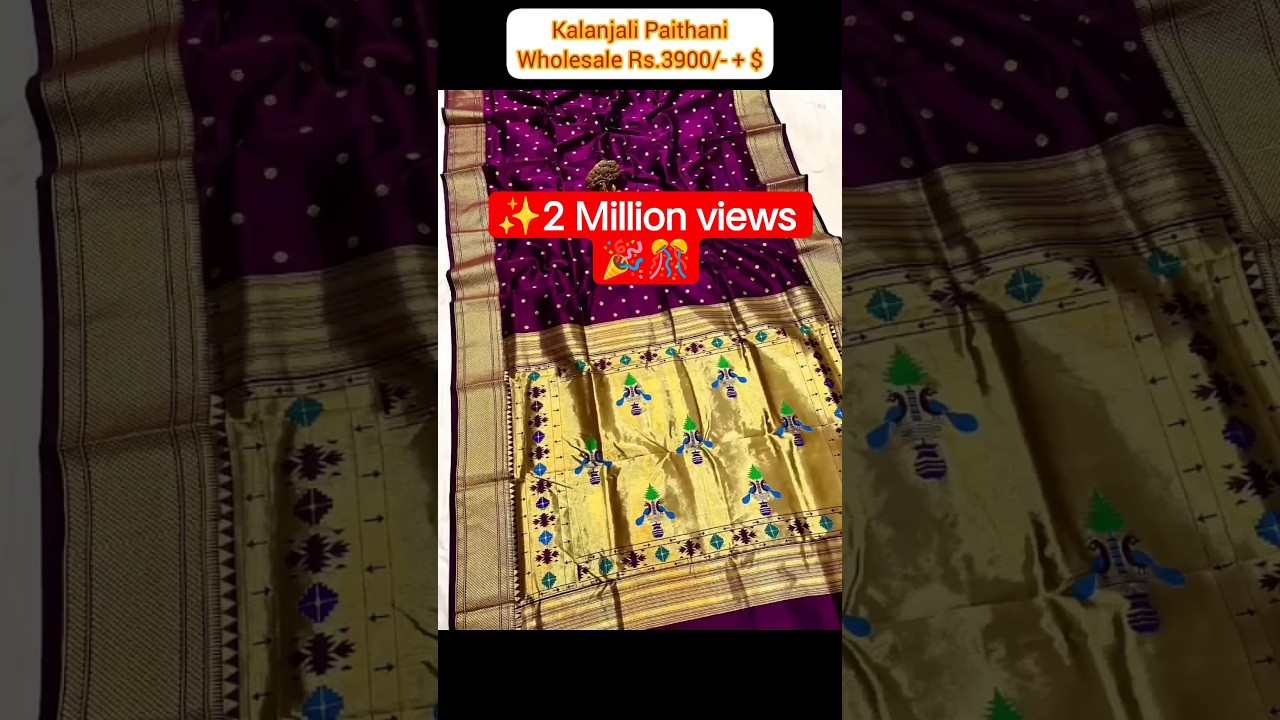 🦚😍Kalanjali Paithani😍🦚(Paithani)#viral #youtubeshorts #shorts #paithani #bride #maharashrianlook
