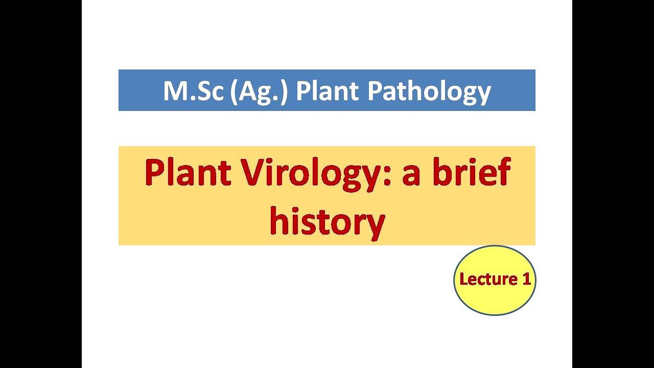 History of Plant Virology | Plant Virus Studies of the Past: Chronological developments