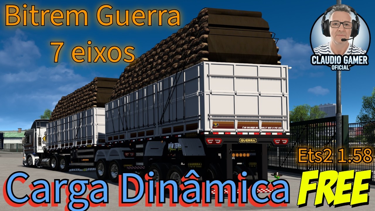 Mod Incrível Baixe Agora Bitrem Guerra 7 Eixos Free Carga Dinâmica Ets2 1.58
