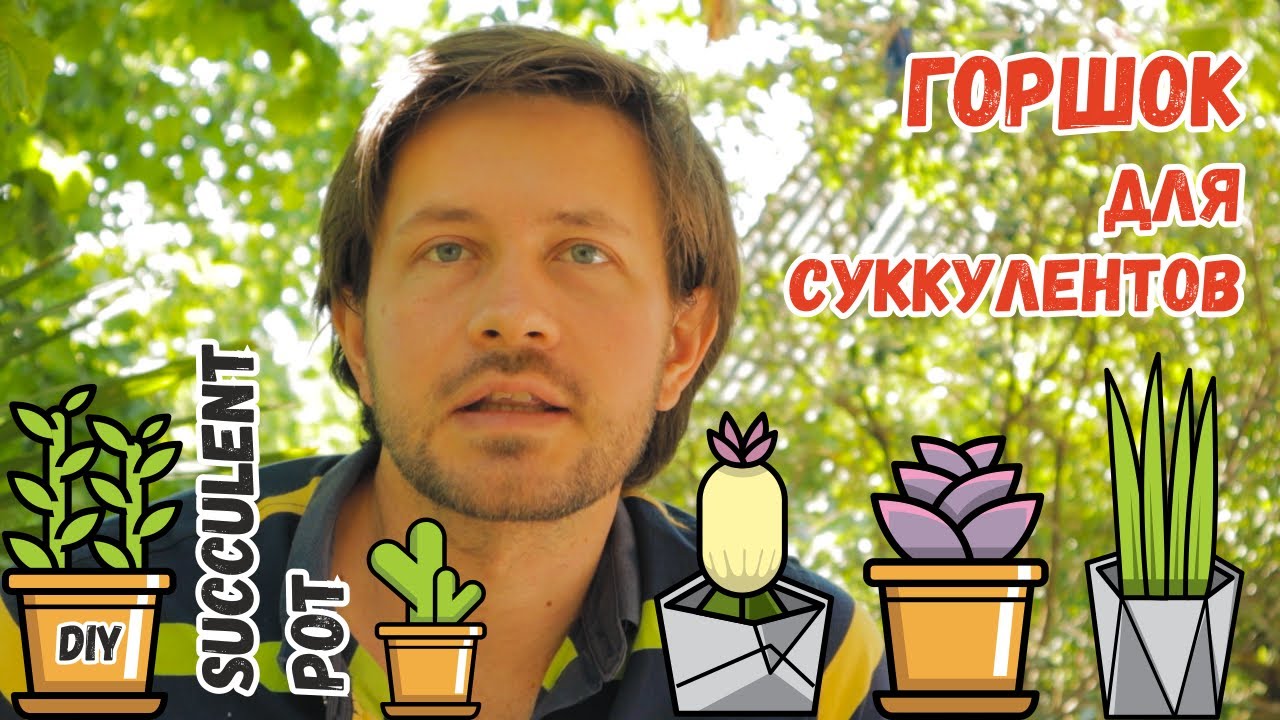 ГОРШОК ДЛЯ СУККУЛЕНТОВ СВОИМИ РУКАМИ ИЗ ГЛИНЫ! DIY SUCCULENTS CLAY POT (ENG SUB)