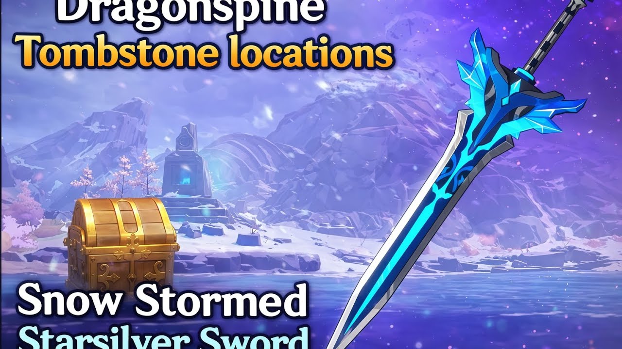 The 8 Tombstone locations! #genshinimpact #genshin #dragonspine #tombstone #guide 