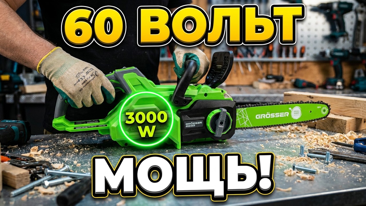 Аккумуляторная пила Grosser GBC 60/400 - полный ОБЗОР+РАЗБОРКА