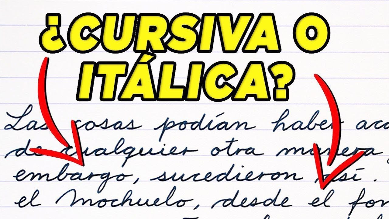🤔 CÓMO SE LLAMA LA LETRA INCLINADA, ¿CURSIVA O ITÁLICA?