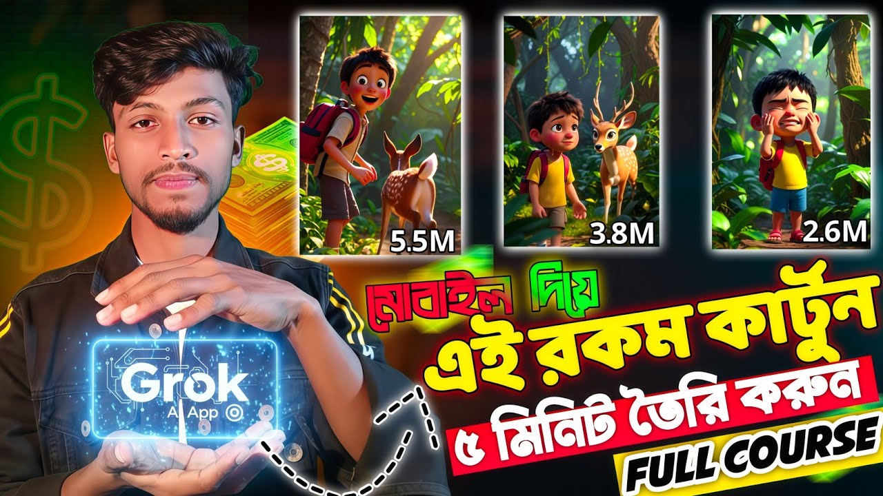 মোবাইল দিয়ে ভাইরাল কার্টুন ভিডিও বানান | ৫ মিনিটে ফুল কোর্স | Nayim official