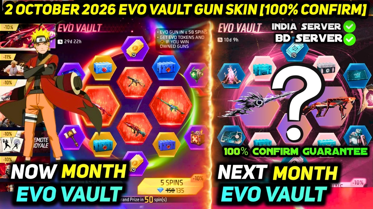 100% *CONFIRM* NEXT EVO VAULT OCTOBER MONTH 2026 FREE FIRE | NEW 2 OCTOBER EVENT EVO GUN SKIN