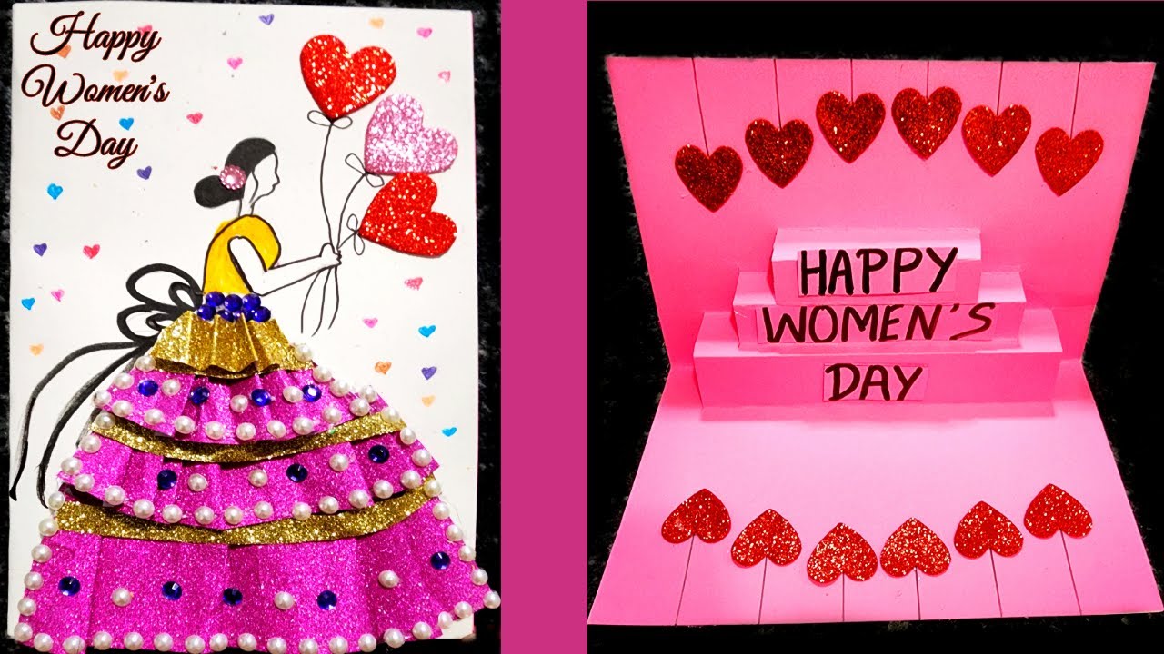 Women's Day Card Ideas | How to make Women's Day Card | Pop Up Card DIY | Women's Day Craft Ideas