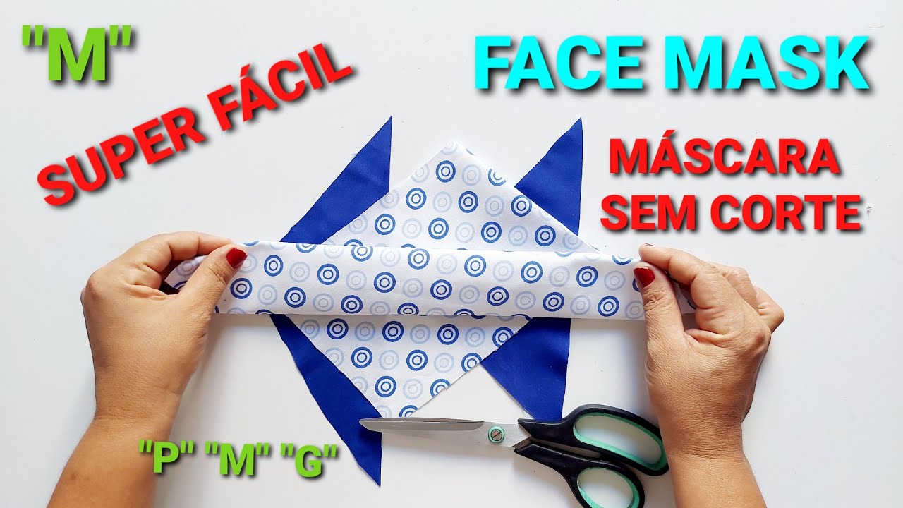 TUTORIAL FACE MASK 😷 MÁSCARA DE TECIDO 3D, SEM CORTE COM COSTURA RÁPIDA E FÁCIL!!! SEM DESPERDÍCIO🔥