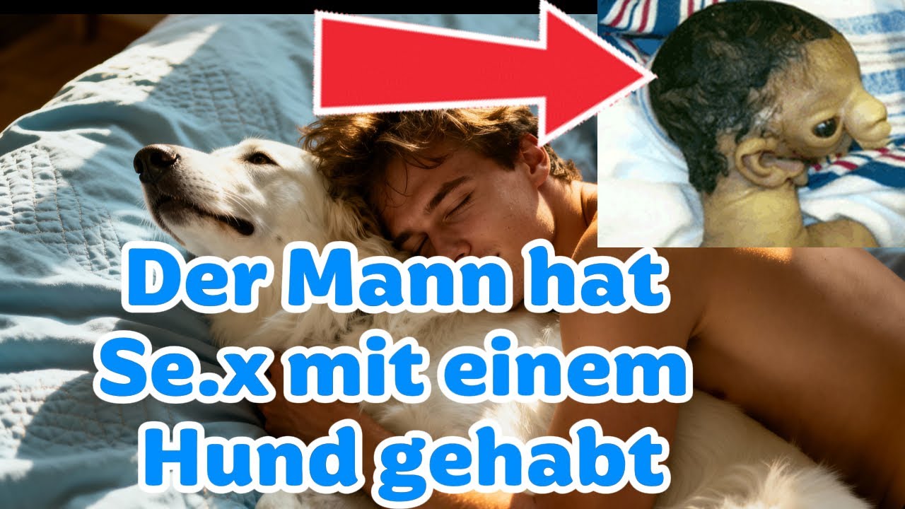 Der Hund hat etwas zur Welt gebracht, das einem Menschen ähnelt