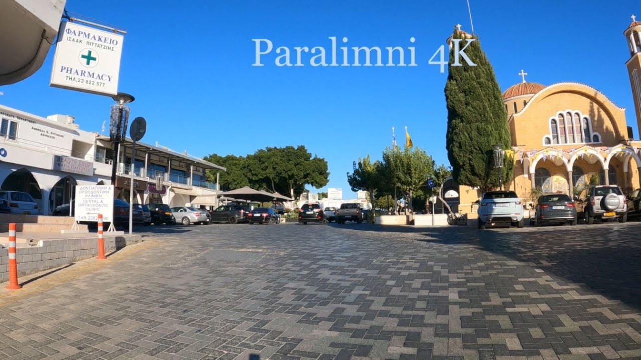 Paralimni 4K  - Driving Downtown -  Cyprus