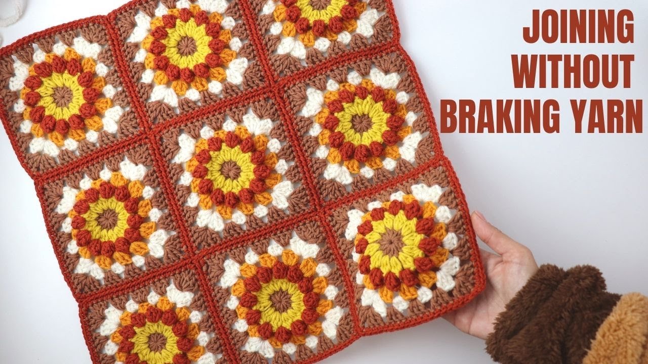 Granny Squares Joined Continuously | Say Goodbye to Weaving Ends!