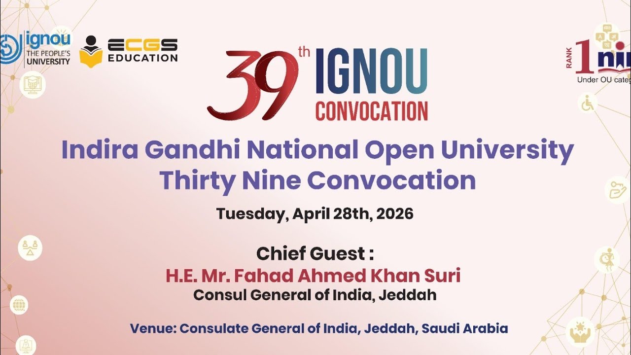 The 39th IGNOU Convocation at the Consulate General of India