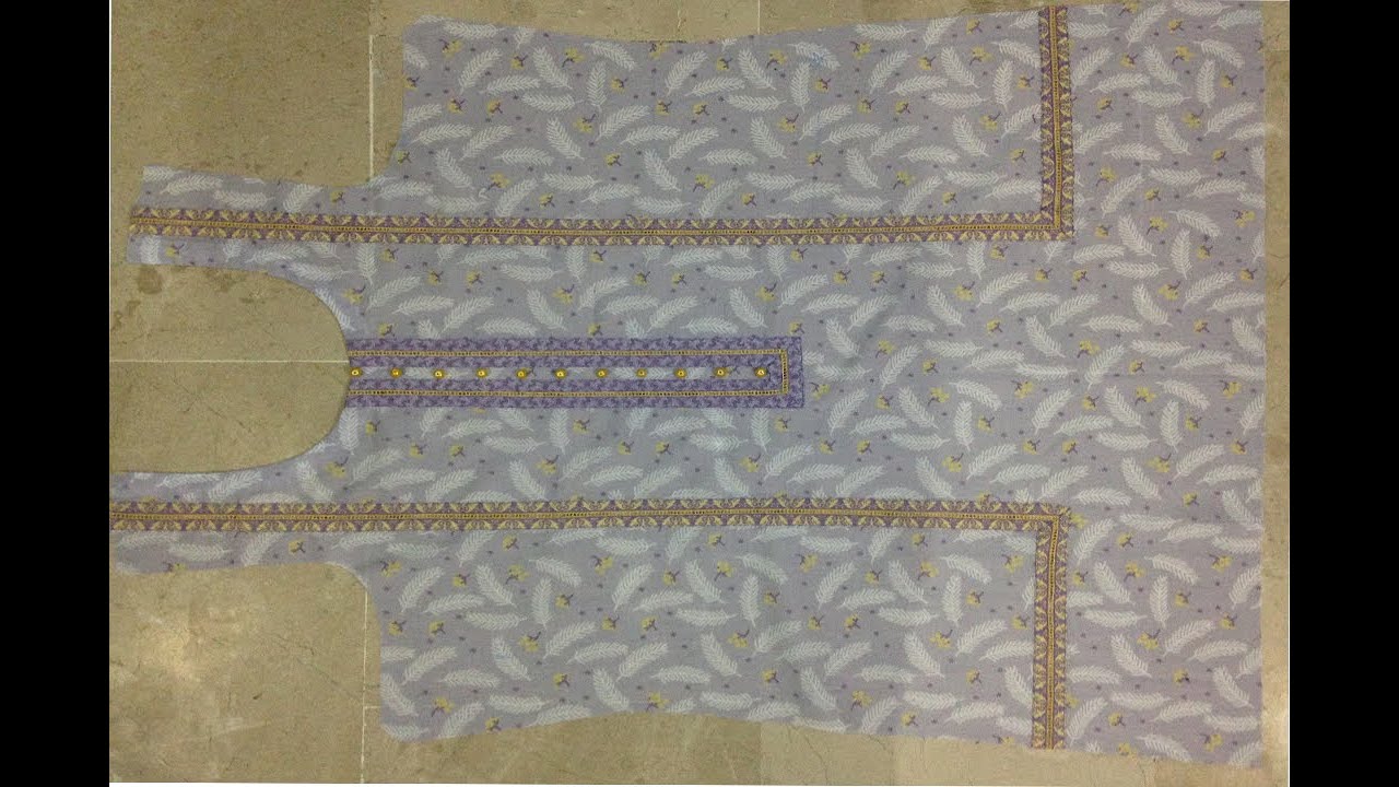 How to simple printed Kurti design with Leader lace and Border