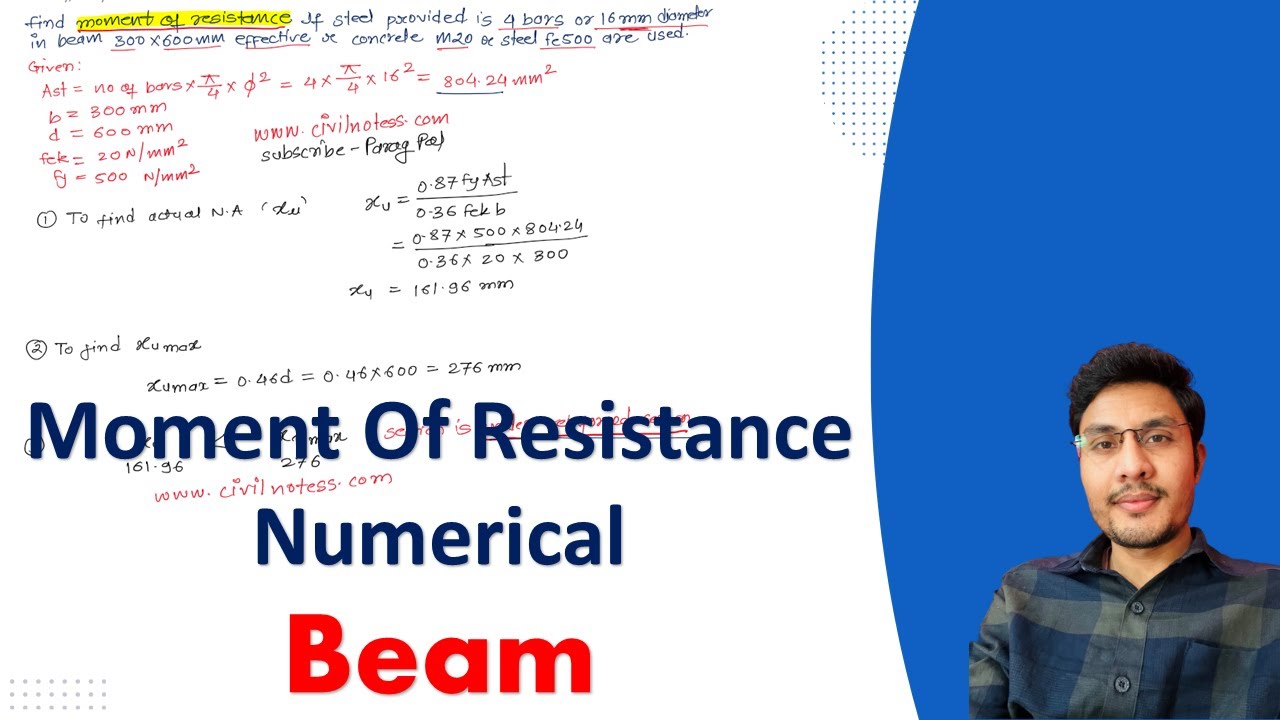 Moment of Resistance of Concrete Beam Numerical