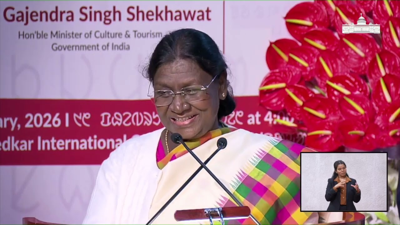 President Droupadi Murmu addresses the centenary celebrations of Ol Chiki script in New Delhi