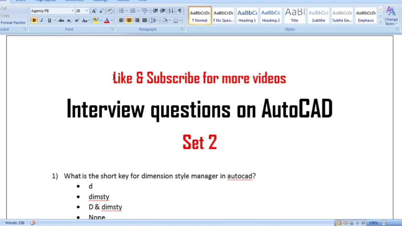 Autocad interview Questions & answers set 2- Mechanical, Civil & Electrical