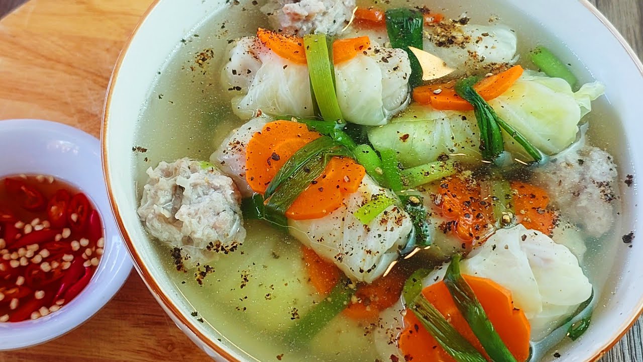 CANH BẮP CẢI CUỘN THỊT _Cách Nấu Canh Ngọt Ngon Nước Trong Veo