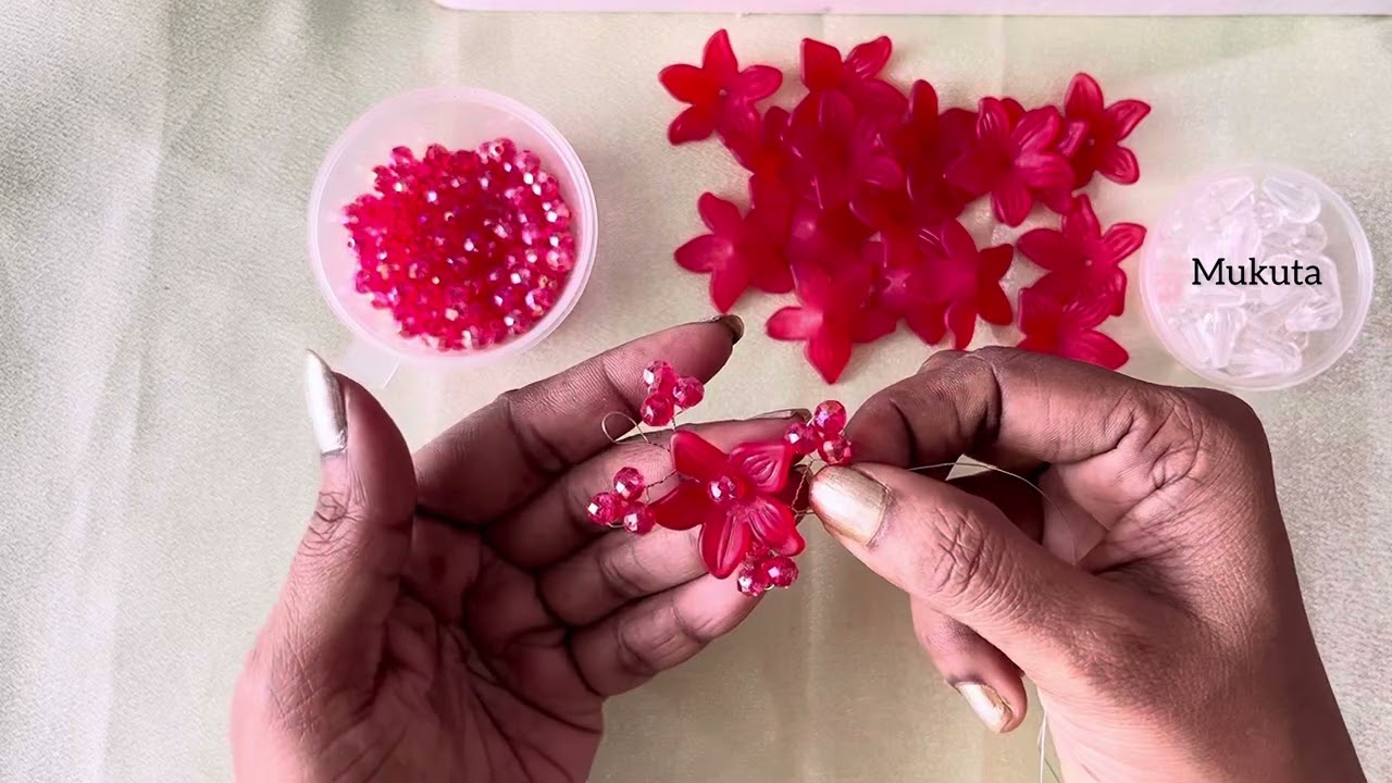 Simple tiara making at home/ mukuta hairbrooch / #diy #love #mukuta #tiaramaking