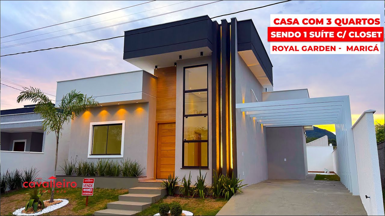 🏡 CASA FRENTE AO POMAR | 3 QUARTOS, PISCINA, ÁREA GOURMET E NATUREZA 🌿NO ROYAL GARDEN MARICÁ