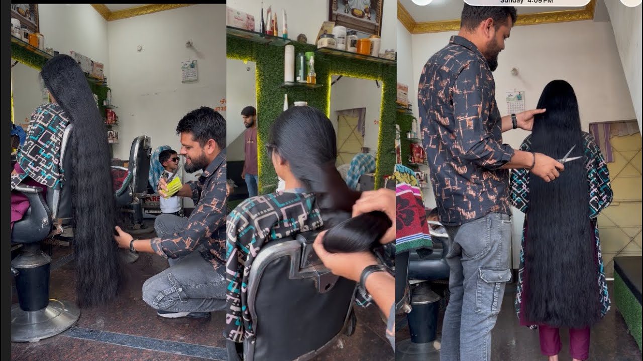 Hair cut  and head shave #longhairs #haircut #play  #hairstyle  