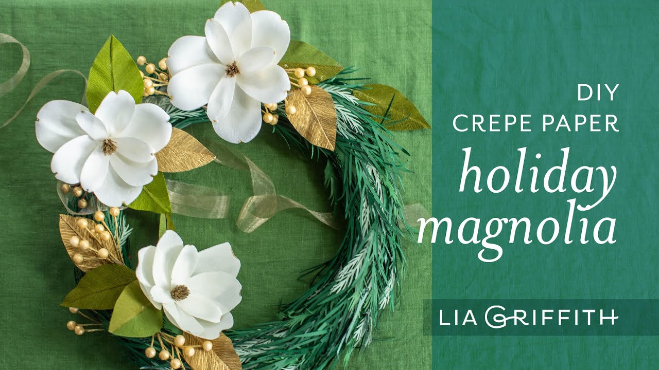 DIY Crepe Paper Holiday Magnolia