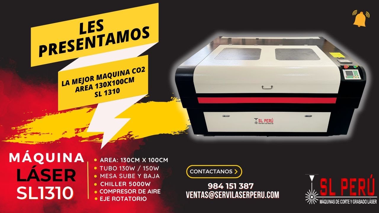 M&aacute;quina L&aacute;ser CO2: SL1310 💥| CORTA - GRABA - MARCA |