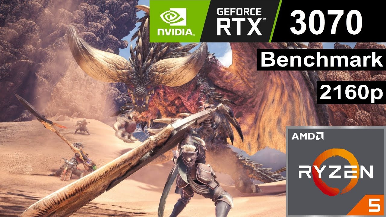 Monster Hunter World / RTX 3070 / AMD Ryzen 5 3600X / highest Settings / 4K