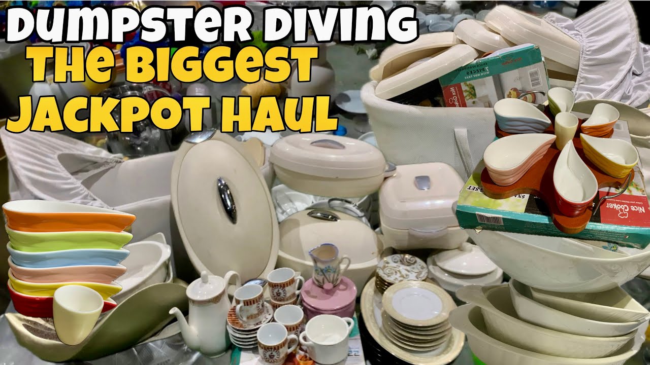 THE BIGGEST FREE JACKPOT HAUL KITCHENWARES | DUMPSTER DIVING | BESTIE BUDDY