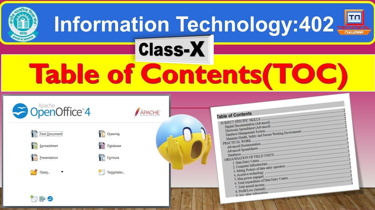 Create Table of Contents in Open Office Writer