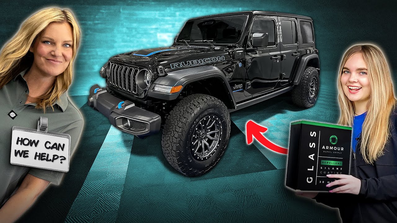 Cleaning a Jeep Rubicon 4xe while Answering Questions