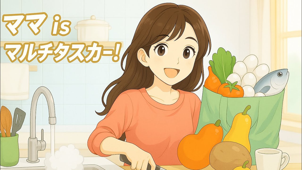 ママはみんなマルチタスカー！家事も育児も乗り切る主婦応援ソング🎵｜ドタバタでも笑顔でがんばる私たちへ！