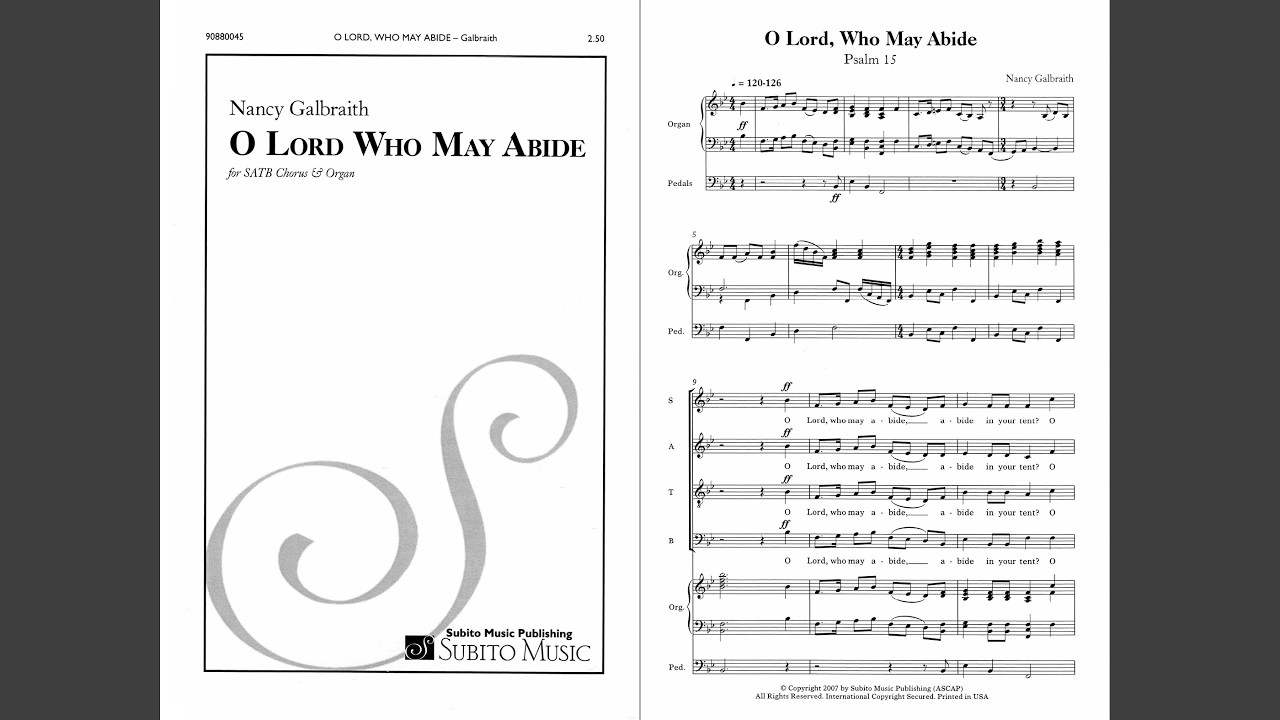 Nancy Galbraith – O Lord Who May Abide SATB – Music & Score