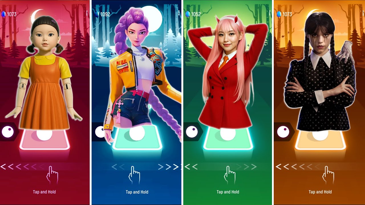 Wednesday Adams vs Rumi KPop Demon Hunters vs 2 PhutHon vs Squid Game
