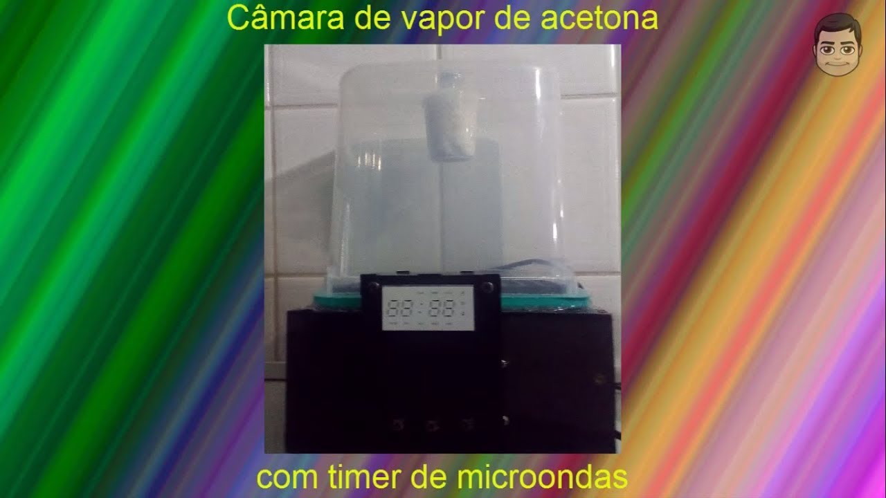 CAMARA DE VAPOR DE ACETONA COM TIMER DE MICROONDAS PARA TRATAMENTO DE PEÇAS ABS