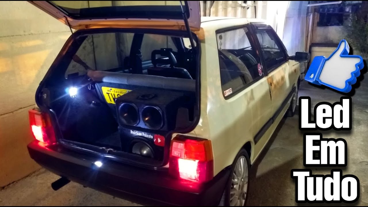 Lâmpadas de Led na Lanterna do Fiat Uno 😍 👍!!!