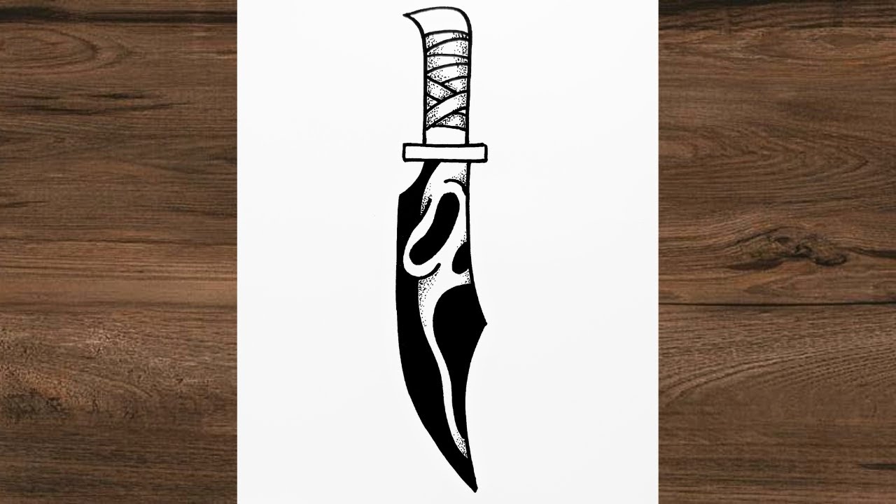 How to draw GHOSTFACE in knife - SCREAM │ EASY drawing for beginners │ Easy things to draw