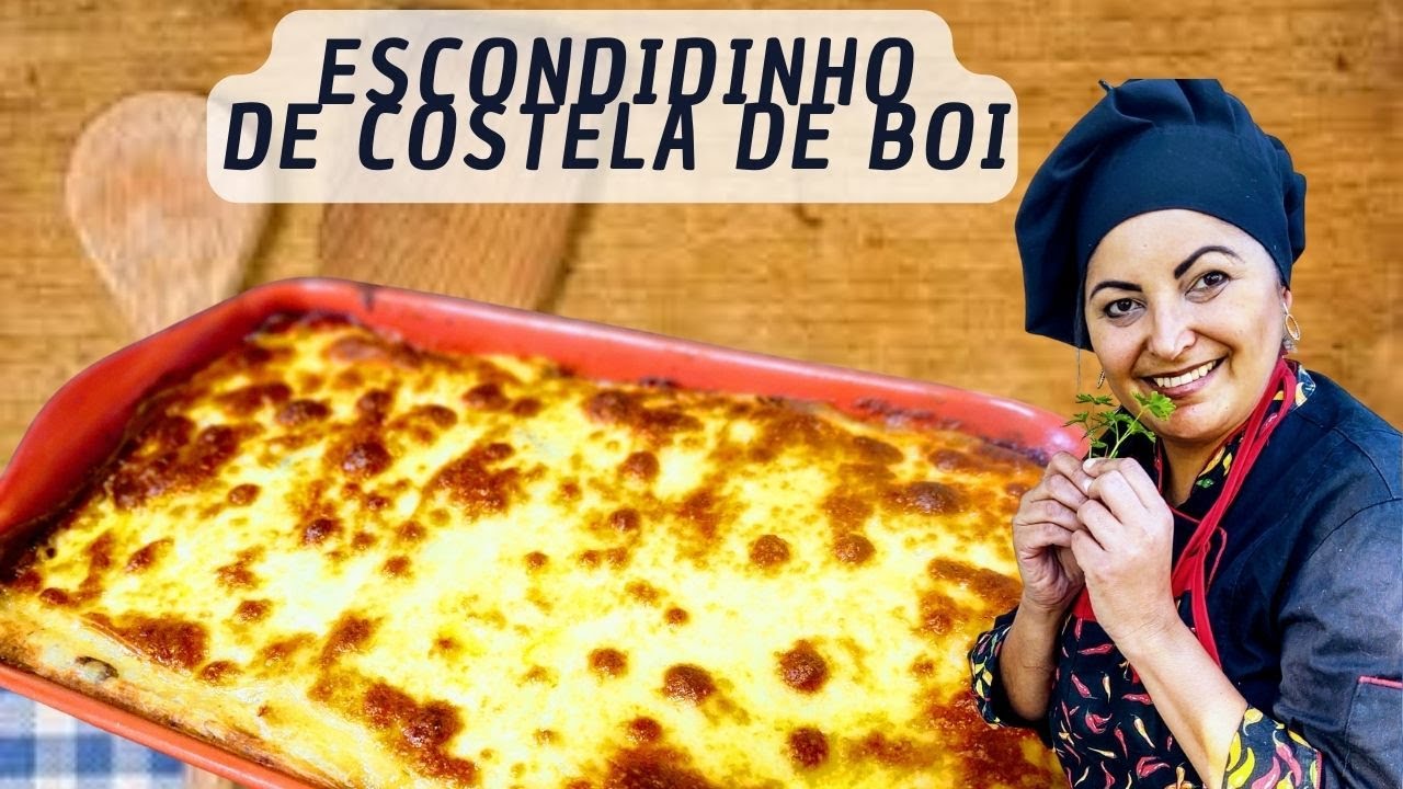 ESCONDIDINHO DE COSTELA DE BOI COM PURÊ DE MANDIOCA