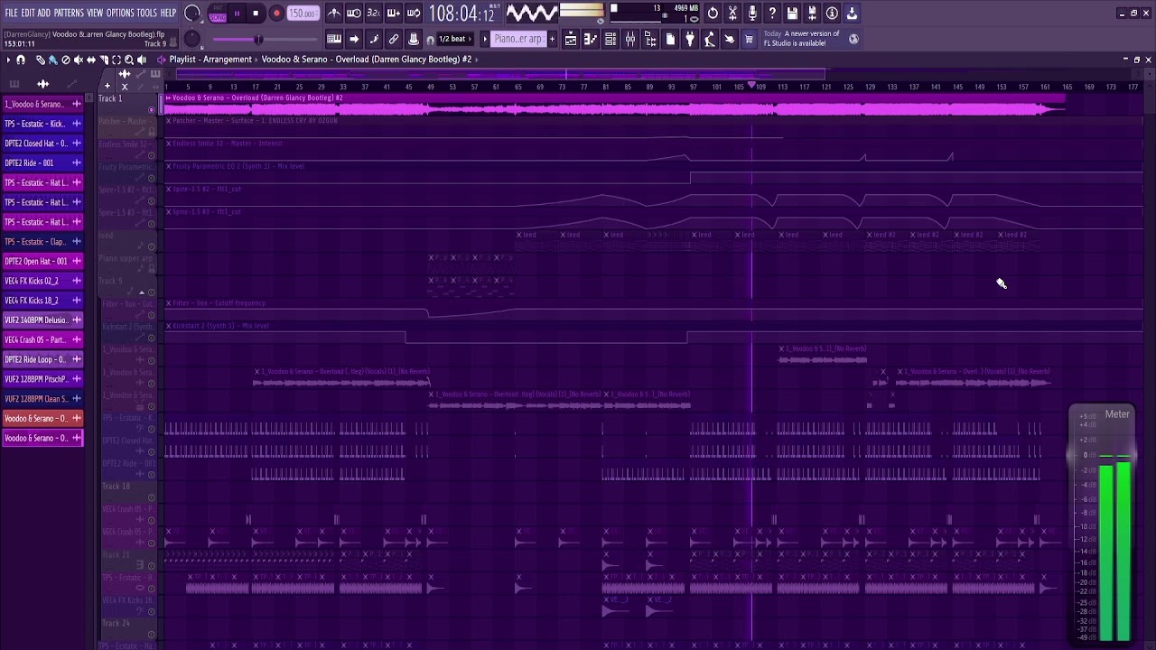Voodoo & Serano - Overload cover booty I started last night 