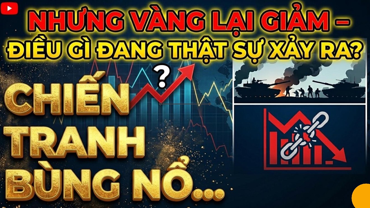 CHIẾN TRANH B&Ugrave;NG NỔ nhưng V&Agrave;NG GIẢM, chỉ d&agrave;nh cho nh&agrave; đầu tư V&Agrave;NG d&agrave;i hạn.