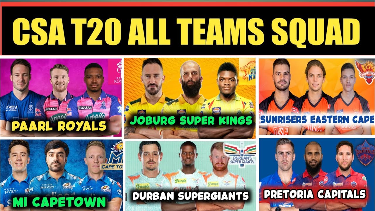 CSA T20 League 2023 - ALL Teams Squad for CSA T20 League | Sa t20 league | Mini IPL all teams squad