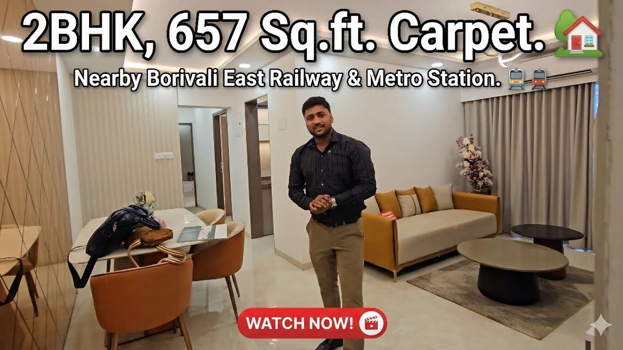 2BHK Flat of 657 sq.ft. carpet area available for sale in Rajendra Nagar, Borivali East, near WEH