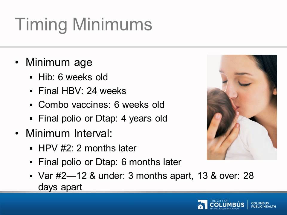 Section 4 - Schedules and Timing and Specific Vaccines