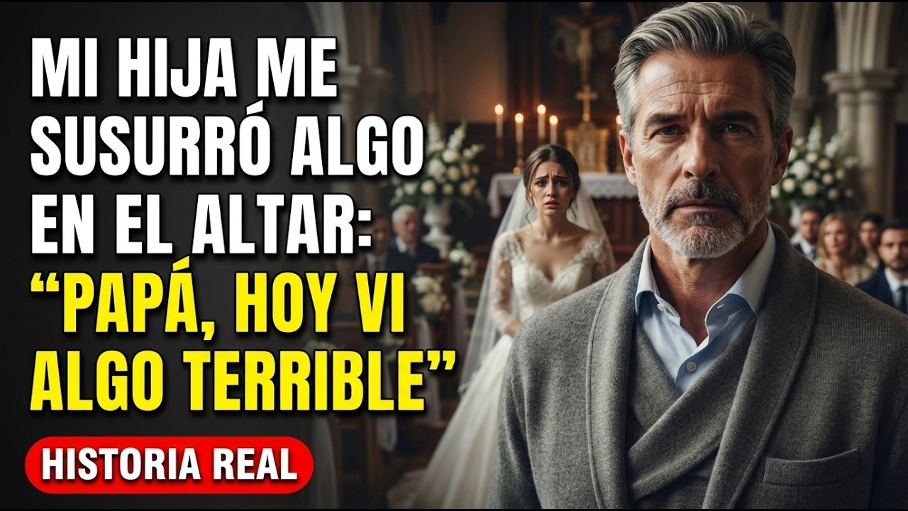 En la iglesia, antes de casarse, mi hija me susurró: 'Papá, el novio tiene otra mujer. Lo vi hoy'
