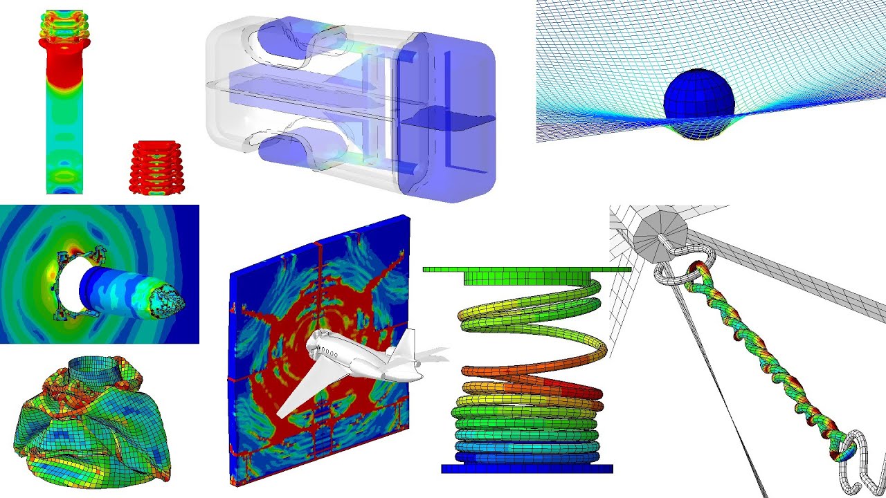 17 exemples de simulations numériques par éléments finis (Abaqus)