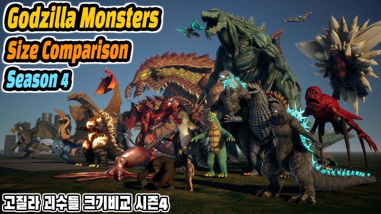 Godzilla Monsters Size Comparison : Season 4