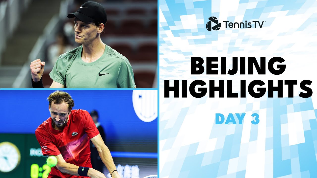 Sinner Plays Safiullin; Medvedev & Lehecka Also In Action | Beijing 2024 Highlights Day 3
