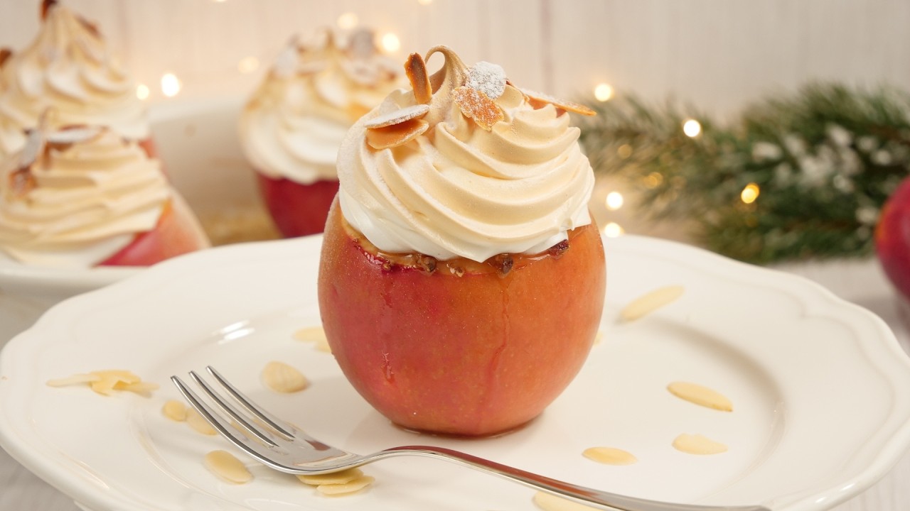 Schneeäpfel Rezept für Bratäpfel mit Baiserhaube