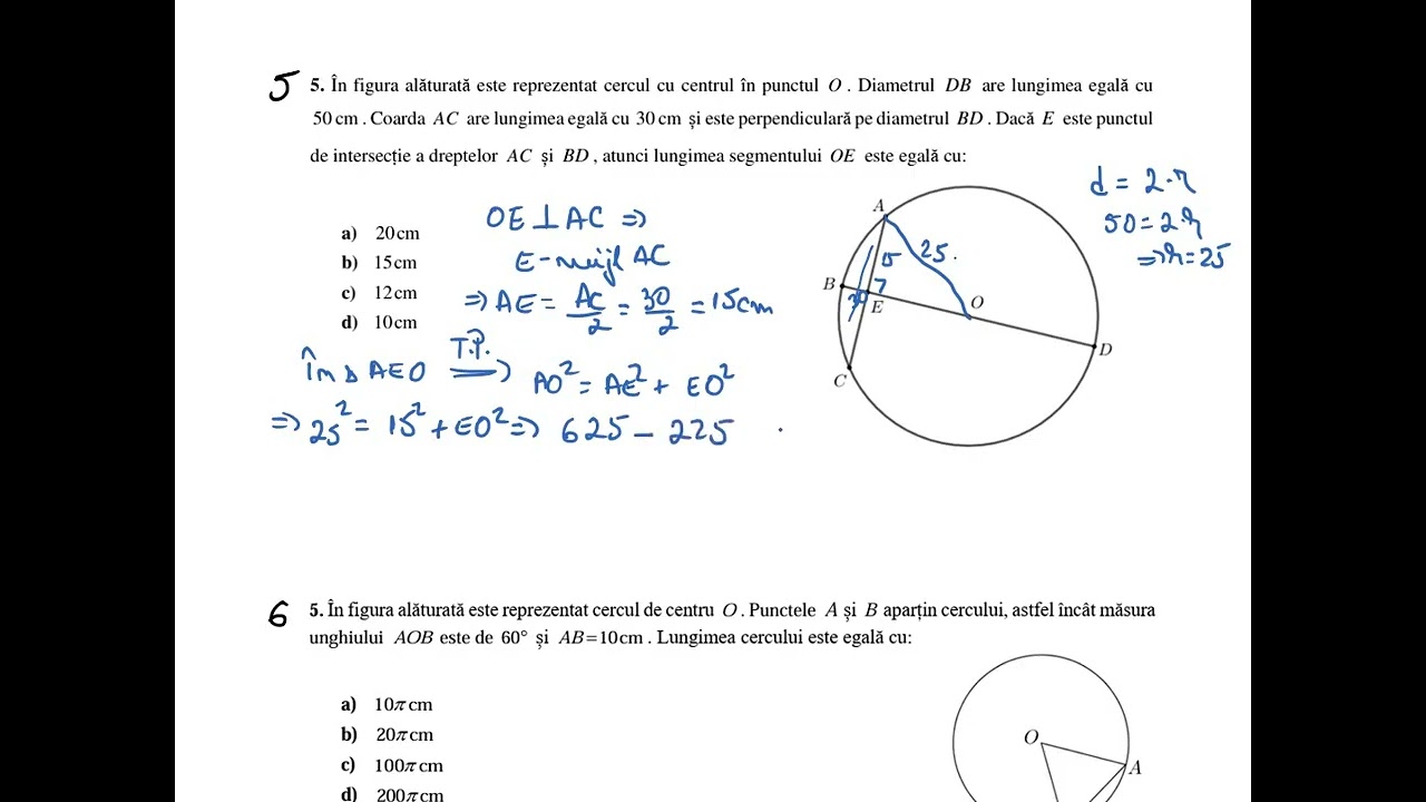 Grile subiectul 2, exercitiul 5, Evaluarea Nationala la matematica