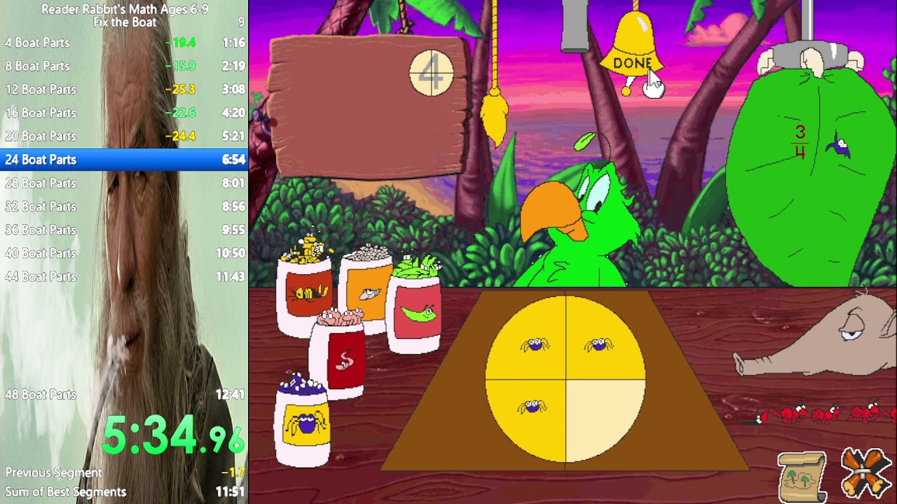 Reader Rabbits Math Ages 6-9 Fix the Boat in 